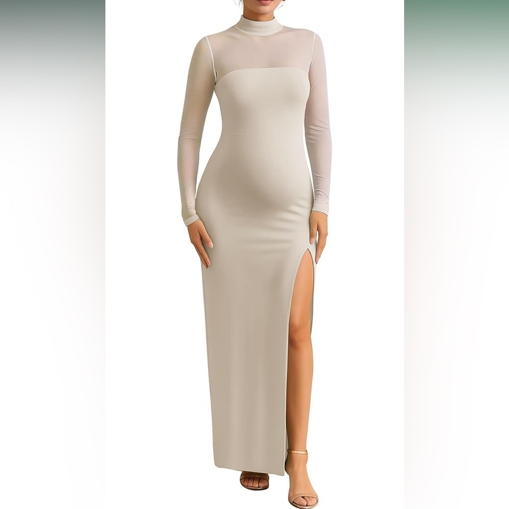 Elegant Cream Long Sleeve Dress NWT XL